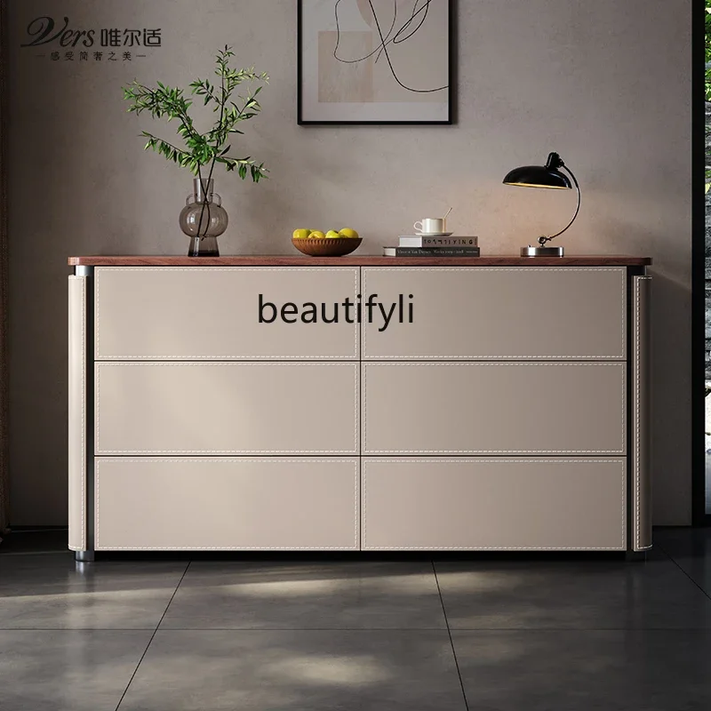 G Retro style bedroom TV cabinet storage high-grade six-bucket cabinet saddle leather dining side cabinet
G Retro style bedroom TV cabinet storage high-grade six-bucket cabinet saddle leather dining side cabinet