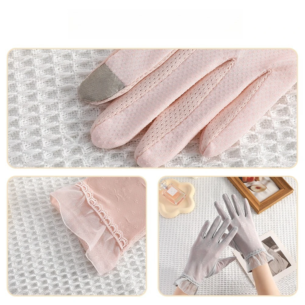 Ladies' sun protection gloves for outdoor driving and cycling, summer anti slip, breathable, fashionable sun protection gloves
Ladies' sun protection gloves for outdoor driving and cycling, summer anti slip, breathable, fashionable sun protection gloves