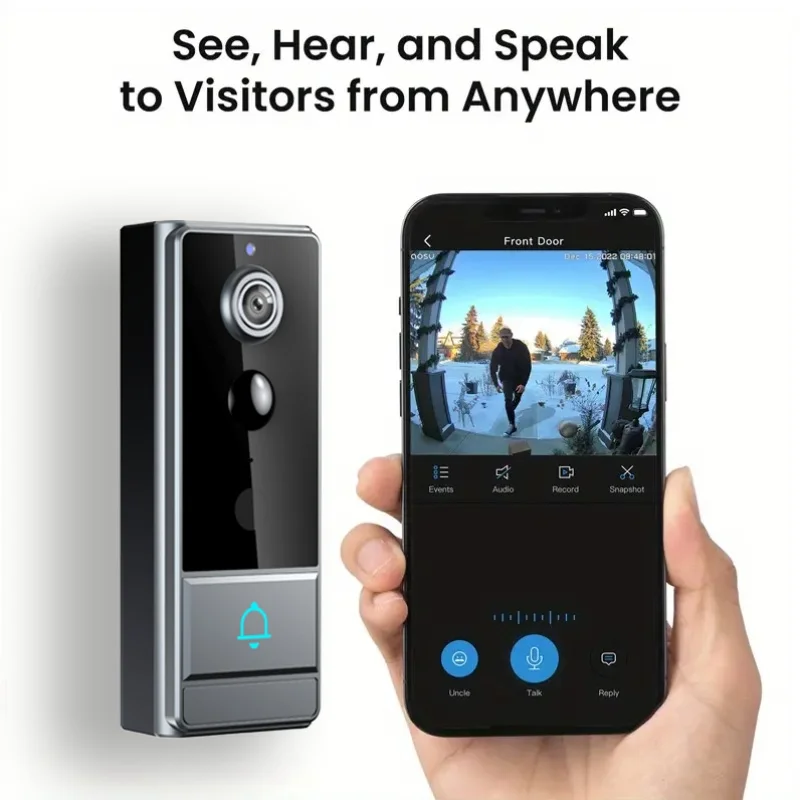 Doorbell Camera Wireless- Intelligent Package Detection, Head-To-Toe View, 960P HD Wireless Camera, Two-Way Voice Call, Elderly And Pets Safety Surveillance Camera Suitable Apartment/ Indoor/ Outdoor Security
Doorbell Camera Wireless- Intelligent Package Detection, Head-To-Toe View, 960P HD Wireless Camera, Two-Way Voice Call, Elderly And Pets Safety Surveillance Camera Suitable Apartment/ Indoor/ Outdoor Security