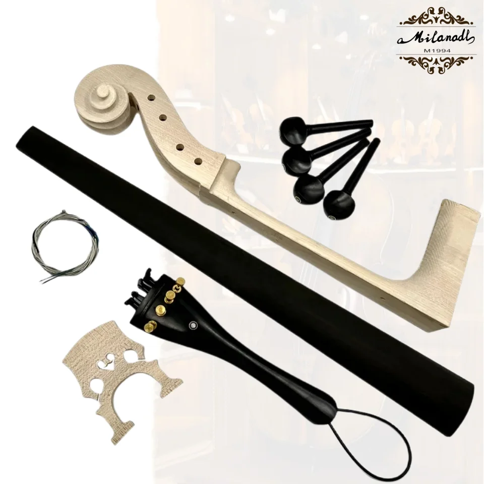 1 set 4/4 cello parts fittings cello neck head,fingerboard,bridge, tailpiece,strings,Tuning Pegs,Nut,fine tuners
1 set 4/4 cello parts fittings cello neck head,fingerboard,bridge, tailpiece,strings,Tuning Pegs,Nut,fine tuners
