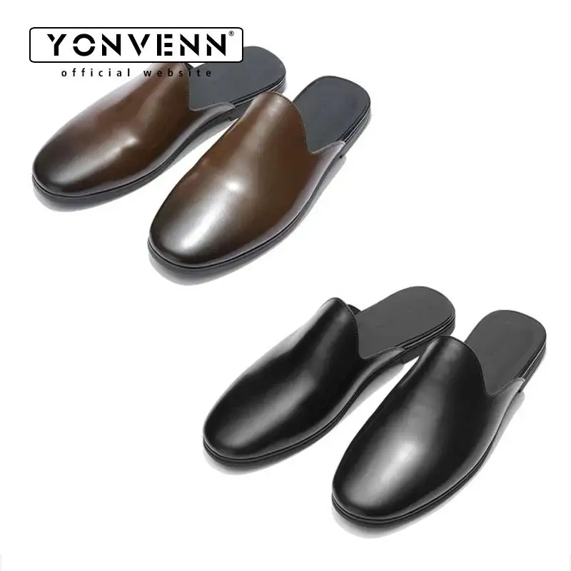 Hotel Mules Shoes for Men Cowhide Lazy Style Smoked Oil Shining Slippers No Rear Heels Bocken Shoes for Business and Leisure
Hotel Mules Shoes for Men Cowhide Lazy Style Smoked Oil Shining Slippers No Rear Heels Bocken Shoes for Business and Leisure