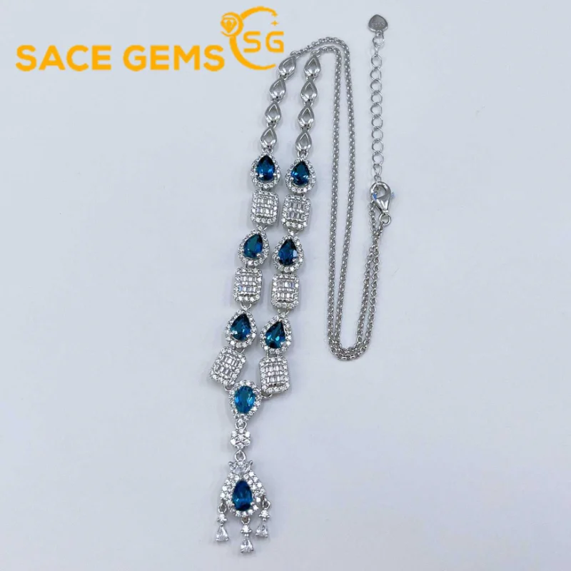 SACE GEMS New 925 Sterling Silver London Blue Topaz Pendant Necklace for Women Engagement Cocktail Party Fine Jewelry Gift
SACE GEMS New 925 Sterling Silver London Blue Topaz Pendant Necklace for Women Engagement Cocktail Party Fine Jewelry Gift