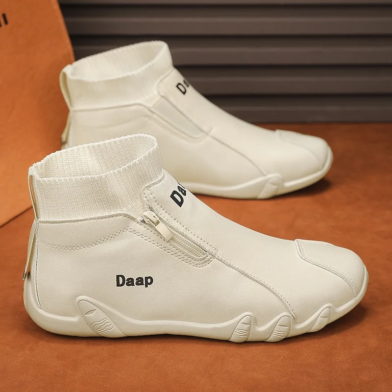 Men's High Top Sneakers Fashion PU Leather Casual Boots Comfortable Stretch Socks Boots for Men Slip on Ankle Boots Botas Hombre
Men's High Top Sneakers Fashion PU Leather Casual Boots Comfortable Stretch Socks Boots for Men Slip on Ankle Boots Botas Hombre