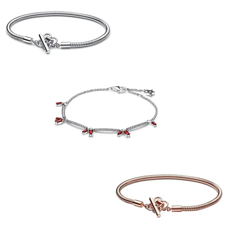 Authentic 925 Sterling Silver Peace Knot T-bar Snake Chain Firecracker Pave Bars Bracelet Fit Women Bead Charm Fashion Jewelry
Authentic 925 Sterling Silver Peace Knot T-bar Snake Chain Firecracker Pave Bars Bracelet Fit Women Bead Charm Fashion Jewelry