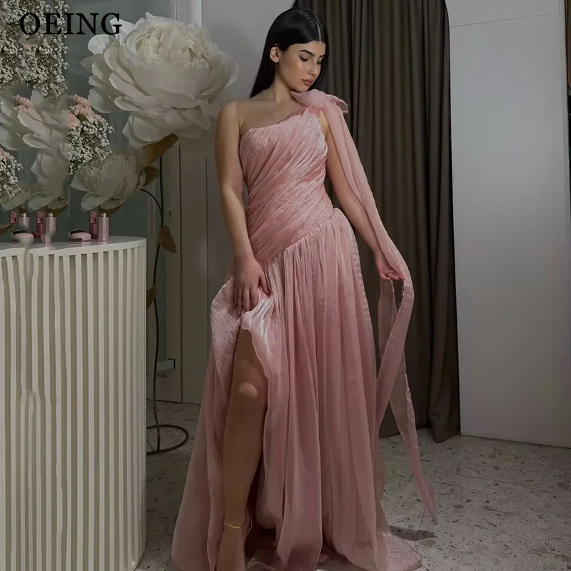 OEING Charming A-Line Prom Dresses Pink One Shoulder Pleats Ruched Bows Maxi Evening Dresses Flowy Birthday Dresses Customized
OEING Charming A-Line Prom Dresses Pink One Shoulder Pleats Ruched Bows Maxi Evening Dresses Flowy Birthday Dresses Customized