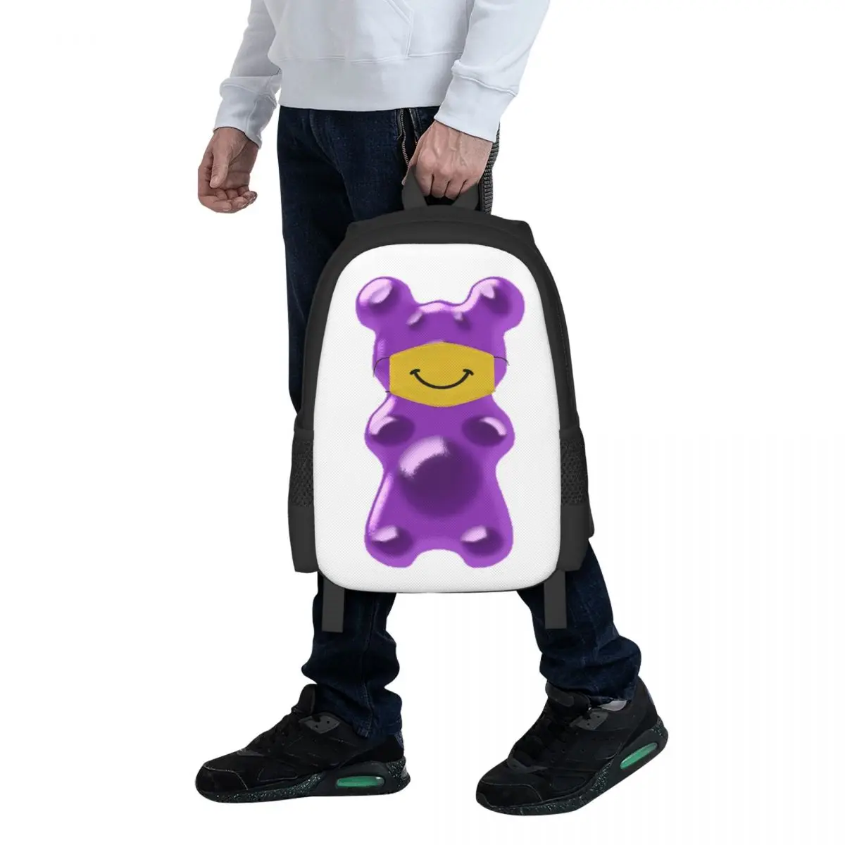 Purple Gummy Bear Wearing Mask Student Backpack School Bag Hiking Travel Daypack for Men Women Fashion Bookbag Shoulder Bags
Purple Gummy Bear Wearing Mask Student Backpack School Bag Hiking Travel Daypack for Men Women Fashion Bookbag Shoulder Bags