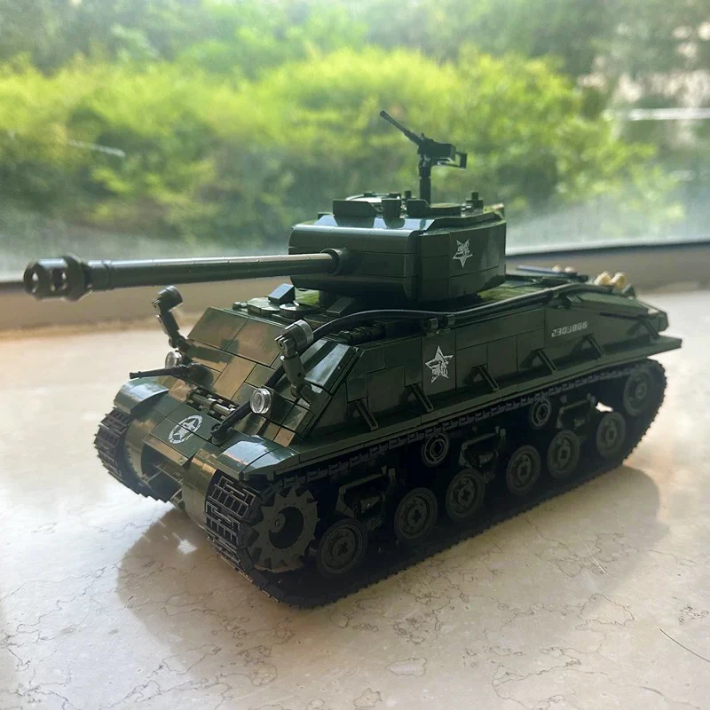 Военный M4 Шерман, средний танк, строительные блоки, WW2, городской бронеавтомобиль, армейские солдаты, кирпичи, модель игрушки для детей, подарок на день рождения MOC
Военный M4 Шерман, средний танк, строительные блоки, WW2, городской бронеавтомобиль, армейские солдаты, кирпичи, модель игрушки для детей, подарок на день рождения MOC