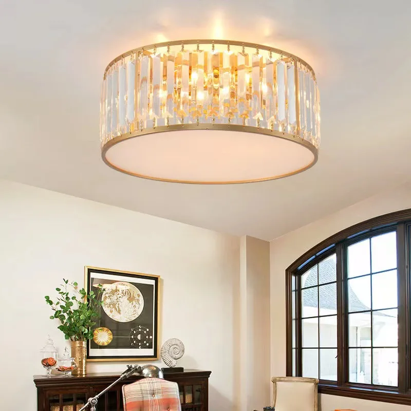Modern Copper LED Lamp Crystal Ceiling Light Indoor Lighting Fixture Home Decoration Round Pendant Lamps for Living Room Bedroom
Modern Copper LED Lamp Crystal Ceiling Light Indoor Lighting Fixture Home Decoration Round Pendant Lamps for Living Room Bedroom
