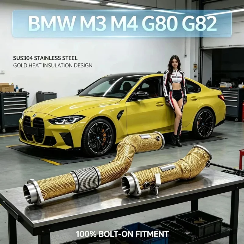 OEM Car Exhaust Pipes for BMW G80 M3 G82 M4 S58 Engine 304 Stainless Steel Gold Insulated Down Pipe Exhaust Head Power Upgrade
OEM Car Exhaust Pipes for BMW G80 M3 G82 M4 S58 Engine 304 Stainless Steel Gold Insulated Down Pipe Exhaust Head Power Upgrade