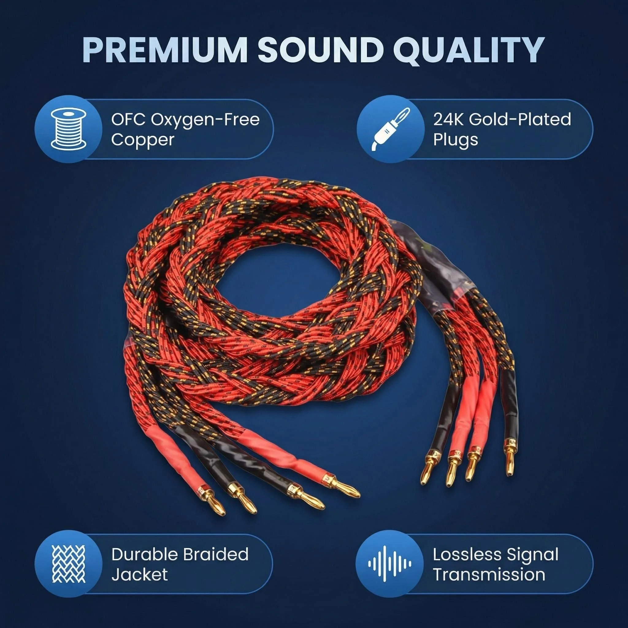 Oxygen free copper Western Electric fever grade speaker wire HiFi audio pure copper gold-plated banana head
Oxygen free copper Western Electric fever grade speaker wire HiFi audio pure copper gold-plated banana head