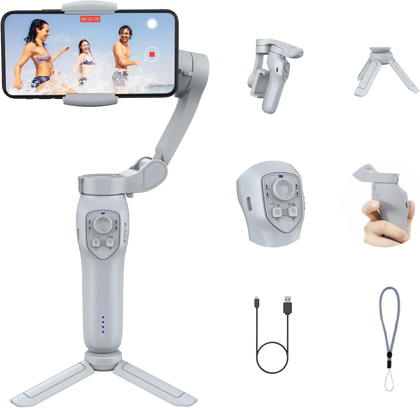 3-Axis Smartphone Gimbal Stabilizer for Android & iPhone 14 Pro Max with Face/Object Tracking, Portable Vlogging Kit
3-Axis Smartphone Gimbal Stabilizer for Android & iPhone 14 Pro Max with Face/Object Tracking, Portable Vlogging Kit