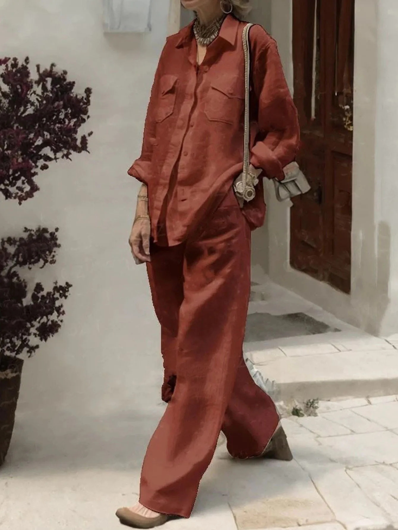 2026 Women Elegant Lapel Neck Long Sleeve Shirt Pants Sets Fashion Autumn Outifits Solid Work Trousers Suits Tracksuit
2026 Women Elegant Lapel Neck Long Sleeve Shirt Pants Sets Fashion Autumn Outifits Solid Work Trousers Suits Tracksuit