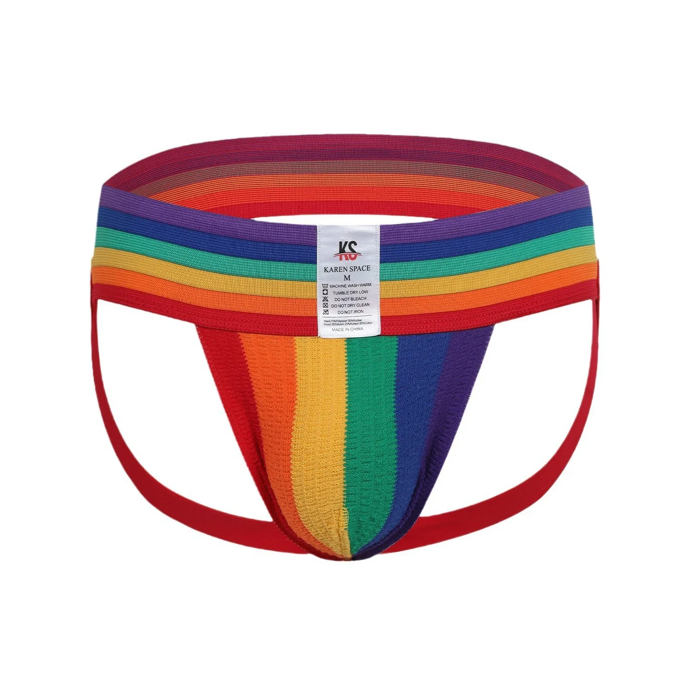Rainbow Stripe Jockstrap for Men Low Waist Open Back Underwear Sexy U-Pouch with Elastic Waistband Male Fashion Comfort Knickers
Rainbow Stripe Jockstrap for Men Low Waist Open Back Underwear Sexy U-Pouch with Elastic Waistband Male Fashion Comfort Knickers
