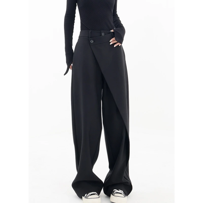 Black Women Suit Pants Fold High Waist American Vintage Baggy Pants Streetwear Style Fashion Female Straight Wide Leg Trouser
Black Women Suit Pants Fold High Waist American Vintage Baggy Pants Streetwear Style Fashion Female Straight Wide Leg Trouser