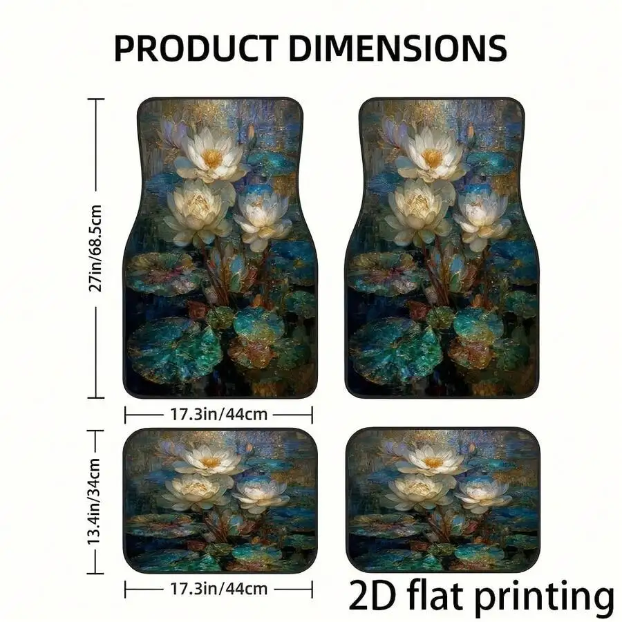 4pcs Car Floor Mats Lotus Pond Oil Painting Pattern Universal Washable Wear Resistant Interior Accessories
4pcs Car Floor Mats Lotus Pond Oil Painting Pattern Universal Washable Wear Resistant Interior Accessories