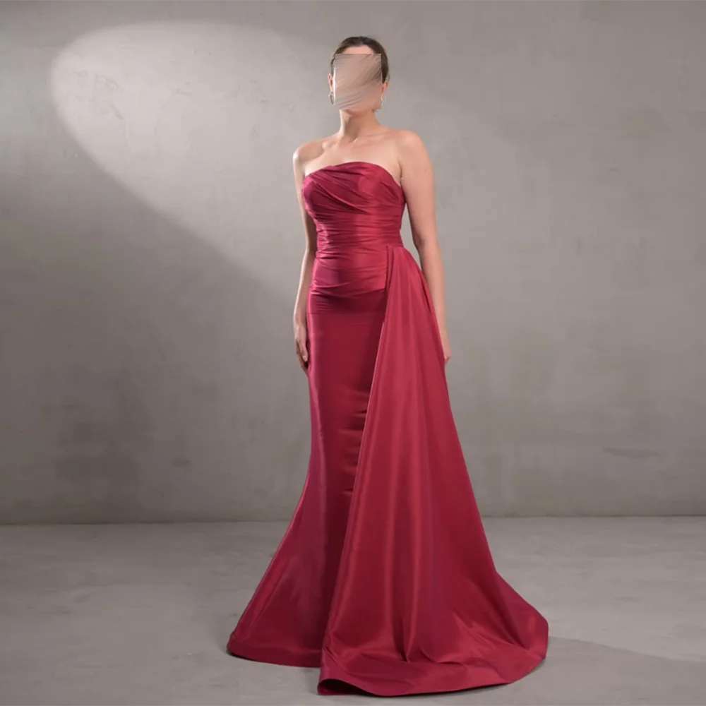 Customized Strapless Formal Evening Dresses Backless Pleat Draped mermaid Prom Gown Simple Long Satin Party Dress Birthday dress
Customized Strapless Formal Evening Dresses Backless Pleat Draped mermaid Prom Gown Simple Long Satin Party Dress Birthday dress