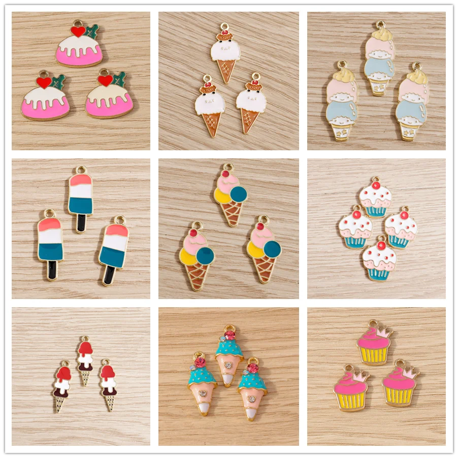 Tusember 10pcs Cute Food Charms Enamel Summer Ice Cream Charms Pendants for Jewelry Making Earrings Necklace DIY Accessories
Tusember 10pcs Cute Food Charms Enamel Summer Ice Cream Charms Pendants for Jewelry Making Earrings Necklace DIY Accessories
