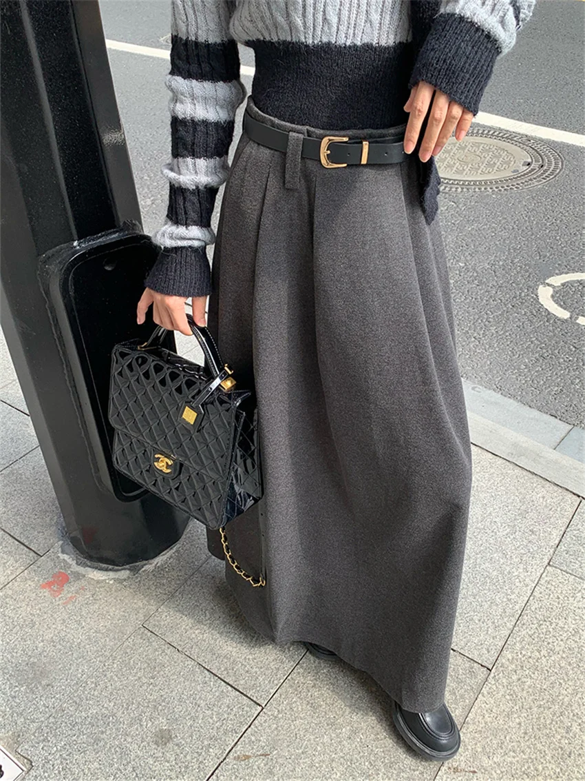 Alien Kitty Winter Woolen Maxi Skirts Women New With Belt Elegant 2023 Work Wear High Waist Loose Daily Office Lady Streetwear
Alien Kitty Winter Woolen Maxi Skirts Women New With Belt Elegant 2023 Work Wear High Waist Loose Daily Office Lady Streetwear