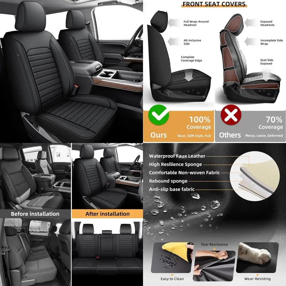 Полный комплект чехлов на сиденья для Chevrolet Chevy Silverado GMC Sierra 1500 2500HD 3500HD Trail Boss Z71 Crew Double C 2007-2025 2026 гг.
Полный комплект чехлов на сиденья для Chevrolet Chevy Silverado GMC Sierra 1500 2500HD 3500HD Trail Boss Z71 Crew Double C 2007-2025 2026 гг.