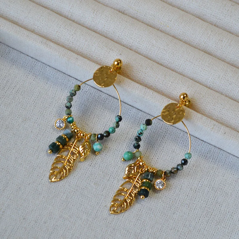 Vintage Dreamcatcher Leaf Turquoise Stud Earrings For Women Niche Design 925 Silver Pin Elegant Daily Jewelry Gift
Vintage Dreamcatcher Leaf Turquoise Stud Earrings For Women Niche Design 925 Silver Pin Elegant Daily Jewelry Gift