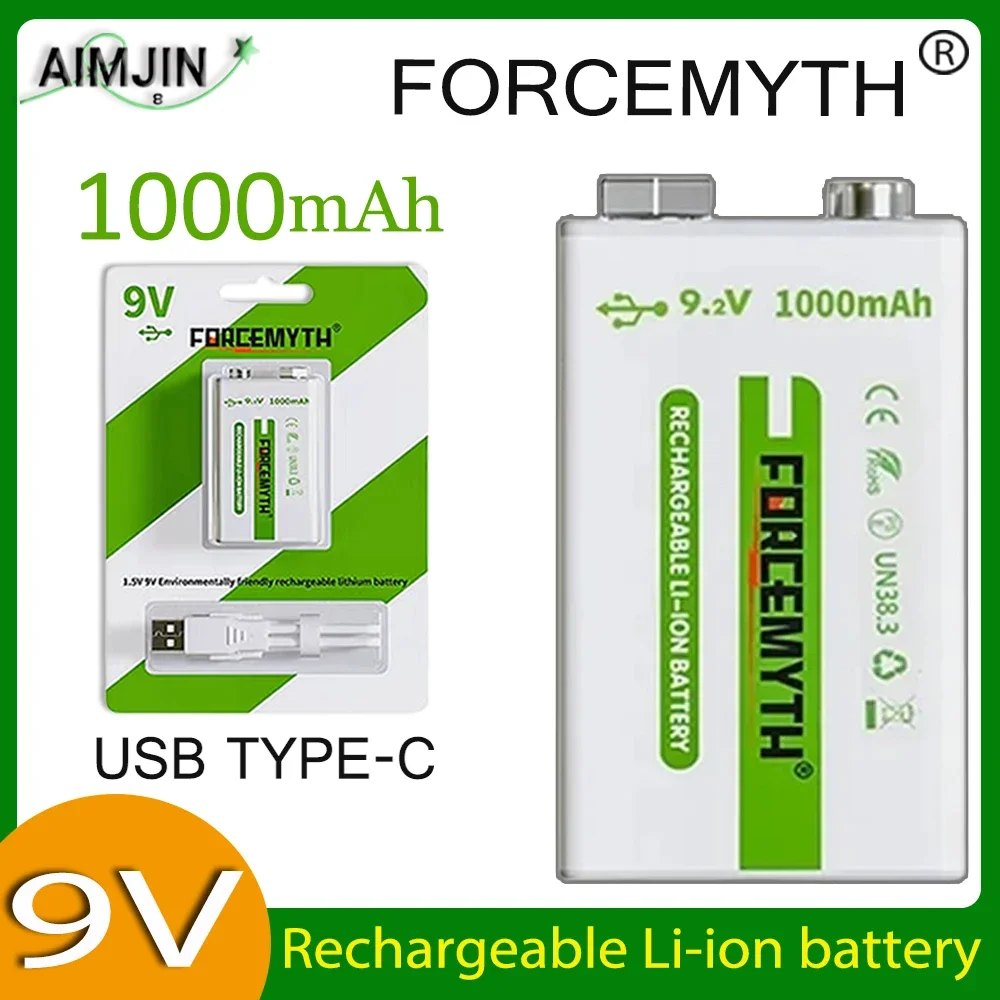 New 9V 1000mAh Li-ion Rechargeable battery,Micro USB Batteries 9V lithium for Multimeter Microphone Toy Remote Control KTV use
New 9V 1000mAh Li-ion Rechargeable battery,Micro USB Batteries 9V lithium for Multimeter Microphone Toy Remote Control KTV use