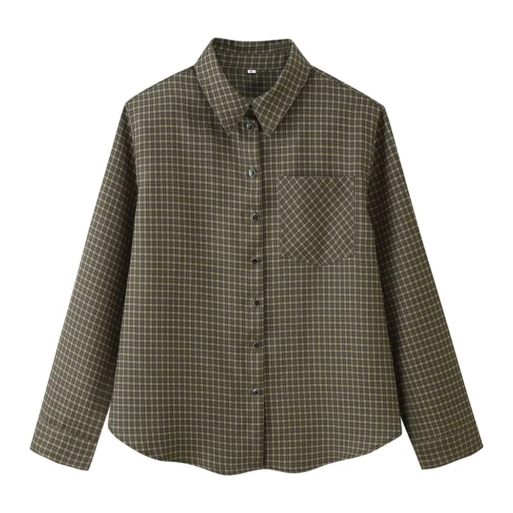 Новая осенне-зимняя женская модная свободная повседневная однобортная рубашка с длинными рукавами и клетчатыми лацканами, куртка-рубашка
Новая осенне-зимняя женская модная свободная повседневная однобортная рубашка с длинными рукавами и клетчатыми лацканами, куртка-рубашка