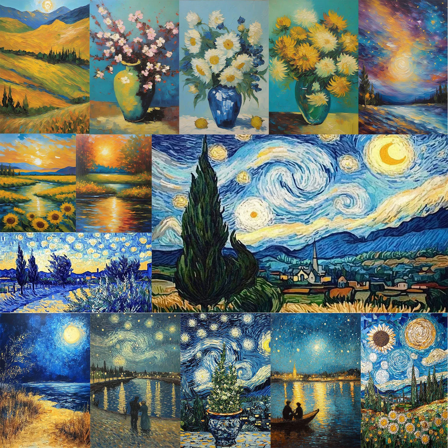 Abstract van gogh Landscape Poster Sunflower Starry Night Print Canvas Painting Wall Art Home Living Room Decoration
Abstract van gogh Landscape Poster Sunflower Starry Night Print Canvas Painting Wall Art Home Living Room Decoration