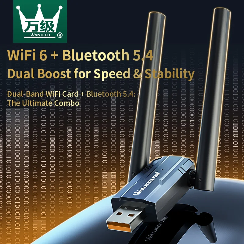 WANJEED AX900 USB WiFi 6 Bluetooth 5.4 Adapter 2in1 Dongle Dual Band 2.4G&5GHz Network Wireless Wlan Receiver DRIVER FREE
WANJEED AX900 USB WiFi 6 Bluetooth 5.4 Adapter 2in1 Dongle Dual Band 2.4G&5GHz Network Wireless Wlan Receiver DRIVER FREE