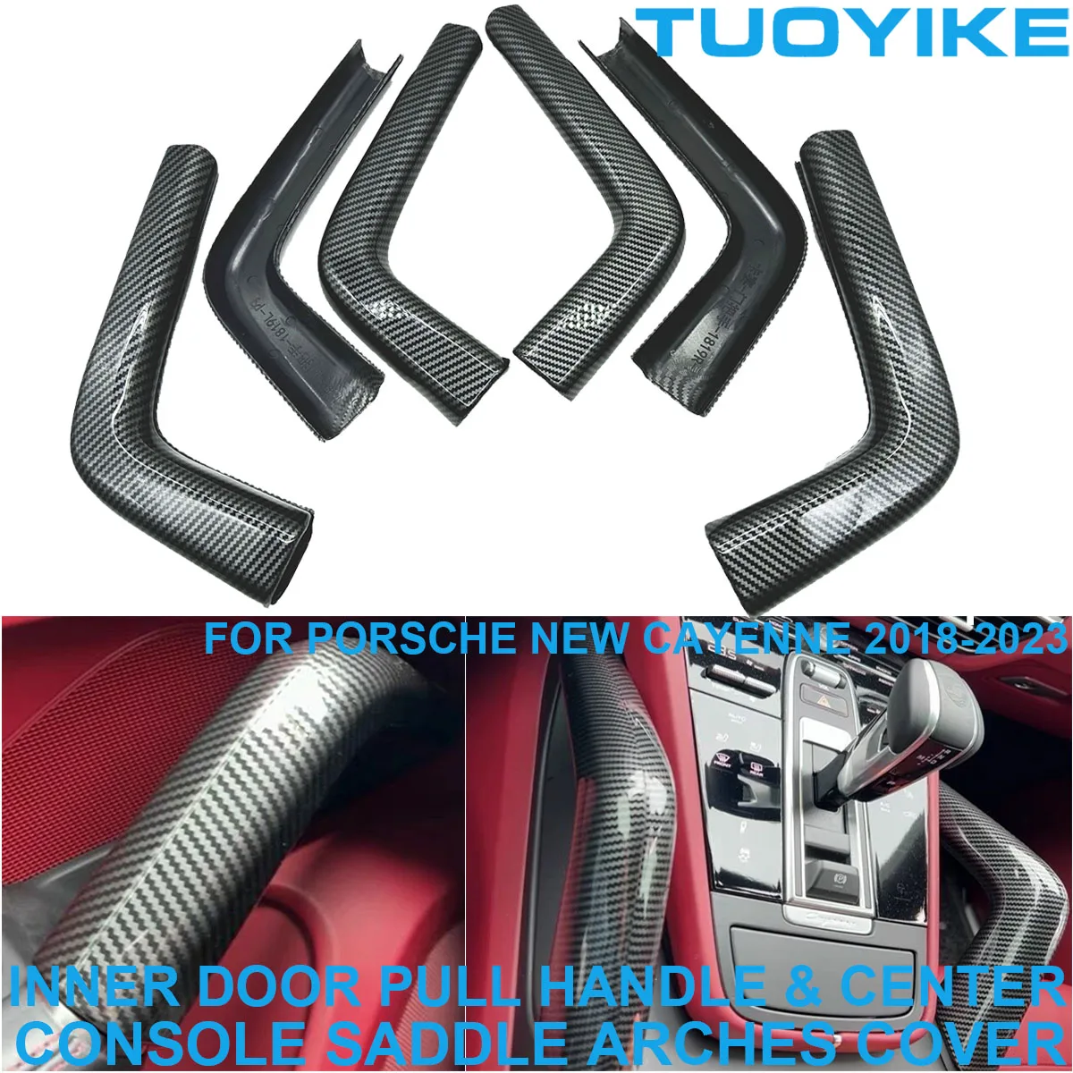 LHD RHD Inner Door Handle Trim For Porsche Cayenne 2018-23 ABS Carbon Fiber Interior Armrest Center Console Saddle Arches Cover
LHD RHD Inner Door Handle Trim For Porsche Cayenne 2018-23 ABS Carbon Fiber Interior Armrest Center Console Saddle Arches Cover