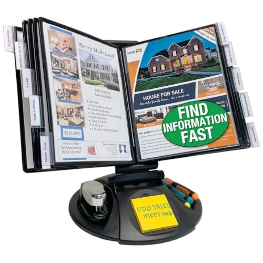 AdjustaView 10-Pocket Desk Reference Organizer with Supplies Storage Base and EZ-Load Pockets to Hold 20 Sheets of Paper Includ
AdjustaView 10-Pocket Desk Reference Organizer with Supplies Storage Base and EZ-Load Pockets to Hold 20 Sheets of Paper Includ