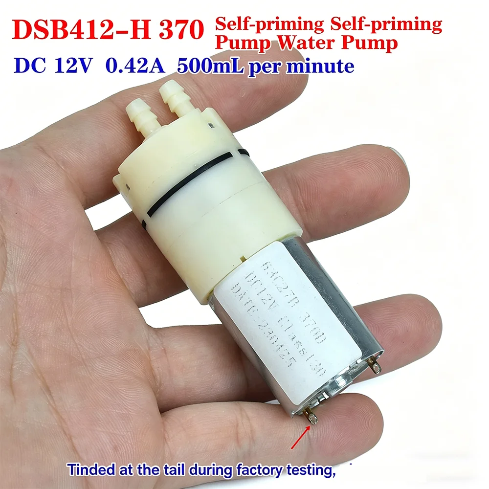 DSB412-H Large Flow DC 7.4V 12V Micro 370 Motor Water Pump Self Priming Mini Water Pump Silent Electric Diaphragm Pumping Pump
DSB412-H Large Flow DC 7.4V 12V Micro 370 Motor Water Pump Self Priming Mini Water Pump Silent Electric Diaphragm Pumping Pump