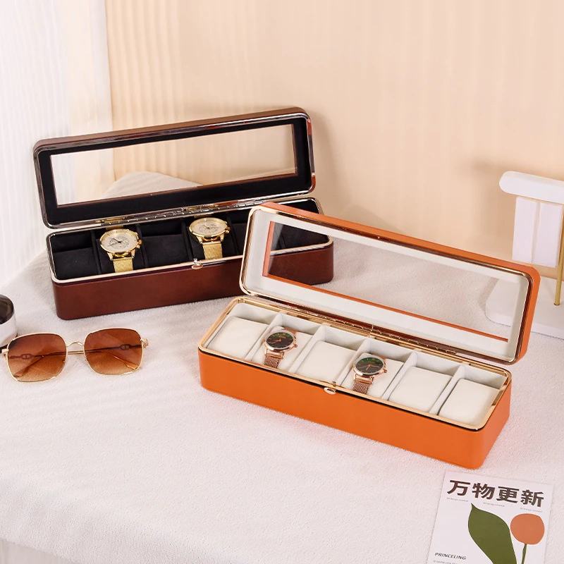 New PU Leather Watch Storage Box Light Luxury High-End 6 Watch Packaging Box Home Use Display Slots Soft Interior Watch Bracket
New PU Leather Watch Storage Box Light Luxury High-End 6 Watch Packaging Box Home Use Display Slots Soft Interior Watch Bracket