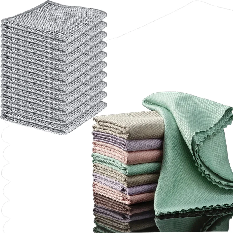 10 шт. утолщенных салфеток из стали/микрофибры для мытья посуды, чистки окон и стекол, кухонные салфетки для удаления жира
10 шт. утолщенных салфеток из стали/микрофибры для мытья посуды, чистки окон и стекол, кухонные салфетки для удаления жира