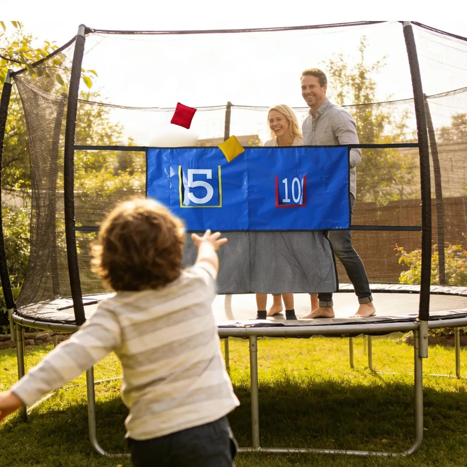 Interactive PVC Sandbag Throwing Net Trampoline Toss Target Game Fun Outdoor Garden Toy for Children Boys Girls Backyard Play
Interactive PVC Sandbag Throwing Net Trampoline Toss Target Game Fun Outdoor Garden Toy for Children Boys Girls Backyard Play
