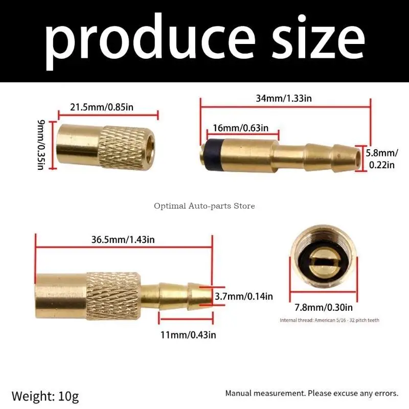 Quick Connection Tire Inflation Accessory Brass Adapter Connector For Auto Bike Cycle