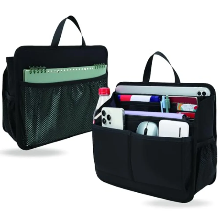 Small Rugged Organizer Insert for Briefcase Tote Shoulder Messenger Bag-19 Pockets, Durable Padded Nylon, Handle
Small Rugged Organizer Insert for Briefcase Tote Shoulder Messenger Bag-19 Pockets, Durable Padded Nylon, Handle