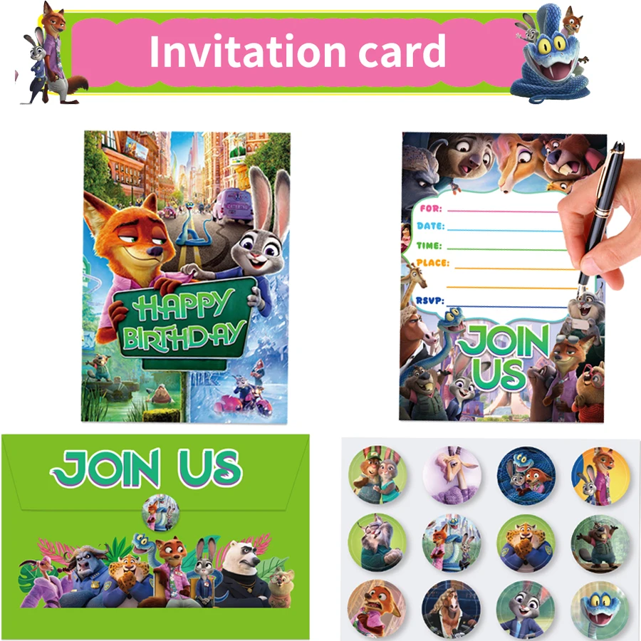 Zootopia Party Invitation Card Anime Kids Christmas Party Greeting Card Single-Page Invitation Card Birthday Party Decoration
Zootopia Party Invitation Card Anime Kids Christmas Party Greeting Card Single-Page Invitation Card Birthday Party Decoration