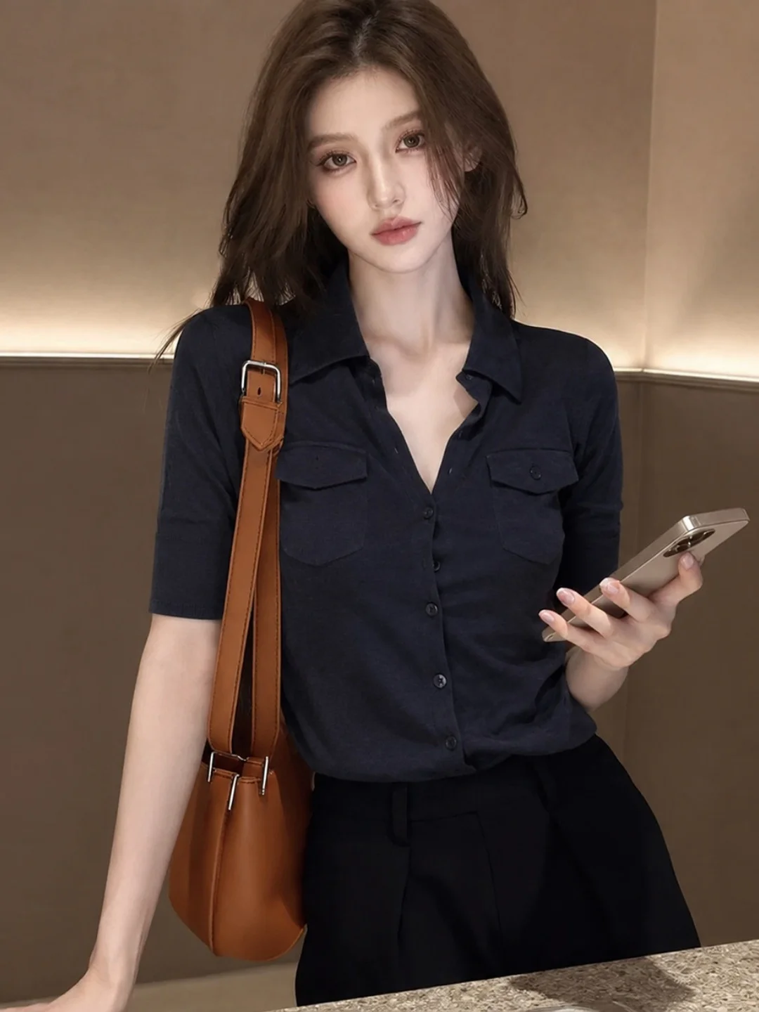 Slim Fit Short Sleeve Shirt Stylish Ageless Design Single Button Korean Style Commute Pure Color Versatile Summer New Arrival
Slim Fit Short Sleeve Shirt Stylish Ageless Design Single Button Korean Style Commute Pure Color Versatile Summer New Arrival