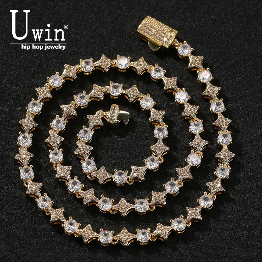 UWIN Four-pointed Star Tennis Chain Full Iced Out Necklace CZ Link Luxurious Choker HipHop Jewelry
UWIN Four-pointed Star Tennis Chain Full Iced Out Necklace CZ Link Luxurious Choker HipHop Jewelry