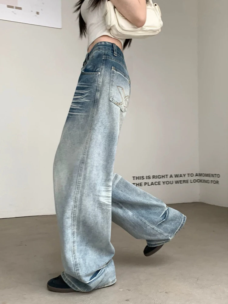 Washed American High Street Women's Jeans High Waist Loose Wide Leg Long Trousers Summer New Design Casual Style Comfortable
Washed American High Street Women's Jeans High Waist Loose Wide Leg Long Trousers Summer New Design Casual Style Comfortable