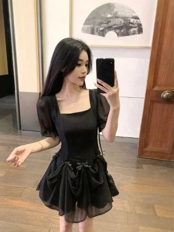 plus Size Women's Design Sensation Dress Summer Knot Square Collar Slimming Gentle Vintage A-Line Little Black Dress
plus Size Women's Design Sensation Dress Summer Knot Square Collar Slimming Gentle Vintage A-Line Little Black Dress