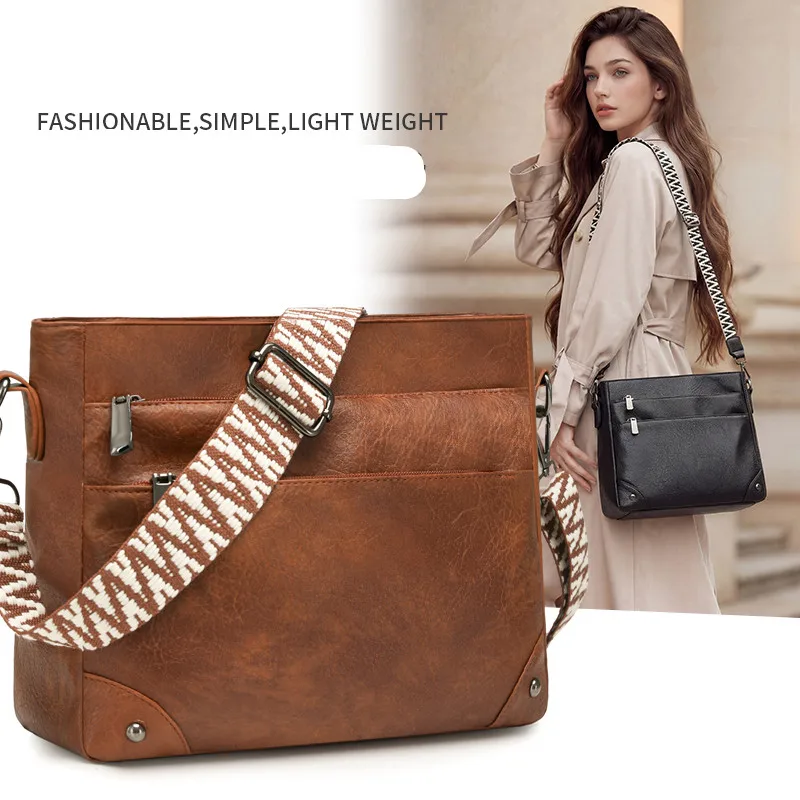2026 New Fashion Women Retro PU Leather Crossbody Bag, Large Capacity Shoulder Purse with Woven Wide Strap for Work & Daily Use
2026 New Fashion Women Retro PU Leather Crossbody Bag, Large Capacity Shoulder Purse with Woven Wide Strap for Work & Daily Use