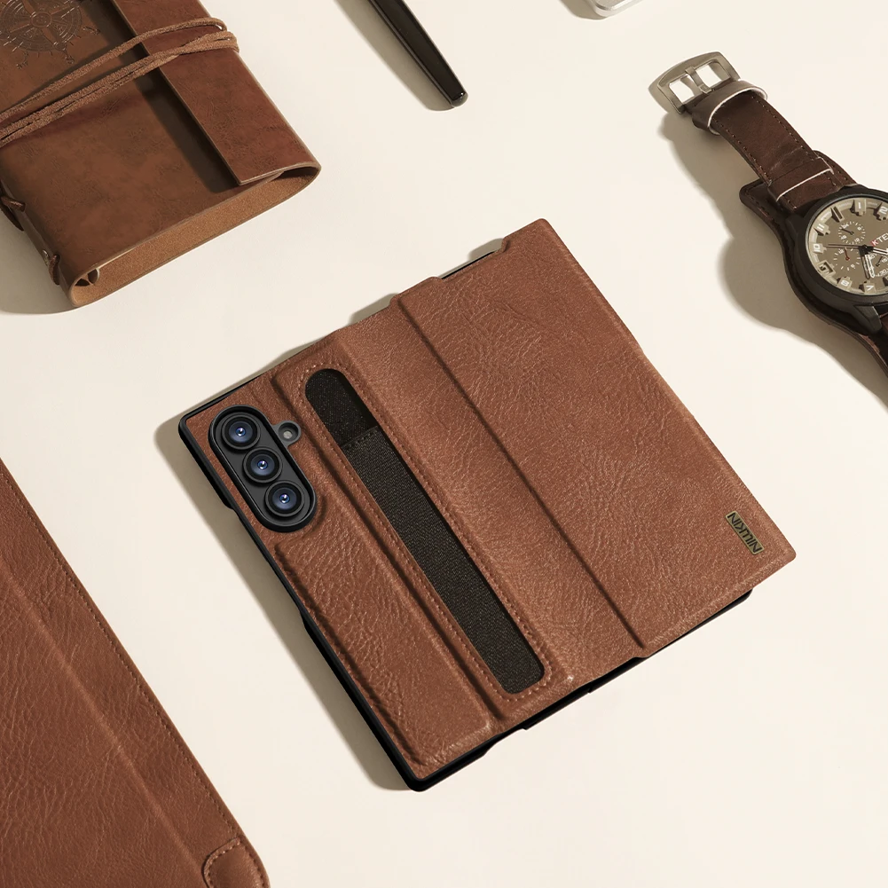 Nillkin For Samsung Galaxy Z Fold 7 5G Case Aoge Flip Leather Cases with S-Pen Holder Full Cover Protection Phone Case
Nillkin For Samsung Galaxy Z Fold 7 5G Case Aoge Flip Leather Cases with S-Pen Holder Full Cover Protection Phone Case
