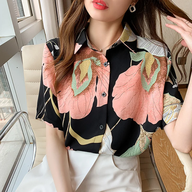 Printed Chiffon Shirt Women's 2023 Summer New Print Color Small Shirt Short Sleeve Fashion Shirt Top
Printed Chiffon Shirt Women's 2023 Summer New Print Color Small Shirt Short Sleeve Fashion Shirt Top