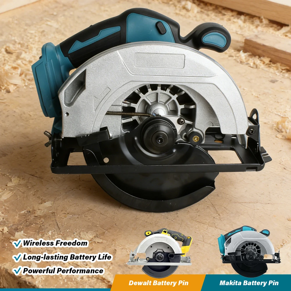 7 Inch 180mm Brushless Circular Saw 5000RPM 45° Adjustable Woodworking Power Tool for Dewalt/Makita 20V Battery, No Battery
7 Inch 180mm Brushless Circular Saw 5000RPM 45° Adjustable Woodworking Power Tool for Dewalt/Makita 20V Battery, No Battery