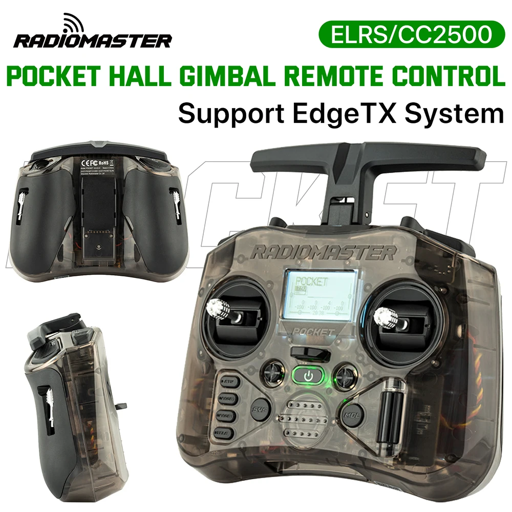RADIOMASTER Pocket Hall Gimbal Transmitter ELRS/CC2500 Remote Control Portable Built in LED Light Foldable Antenna for RC FPV
RADIOMASTER Pocket Hall Gimbal Transmitter ELRS/CC2500 Remote Control Portable Built in LED Light Foldable Antenna for RC FPV