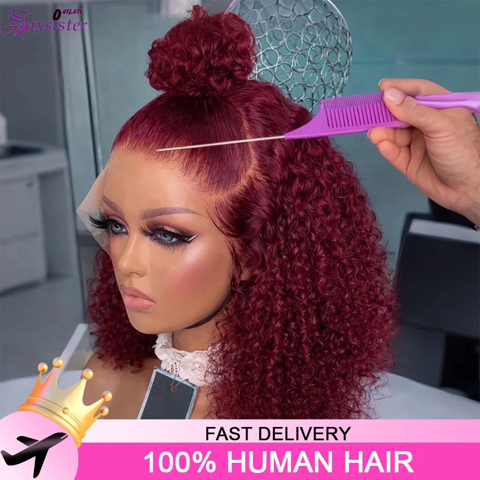 #99J Red Burgundy Short Bob Wigs Deep Wave 100% Human Hair 13x4 Lace Frontal Curly Bob Wigs Preplucked With Baby Hair For Women
#99J Red Burgundy Short Bob Wigs Deep Wave 100% Human Hair 13x4 Lace Frontal Curly Bob Wigs Preplucked With Baby Hair For Women