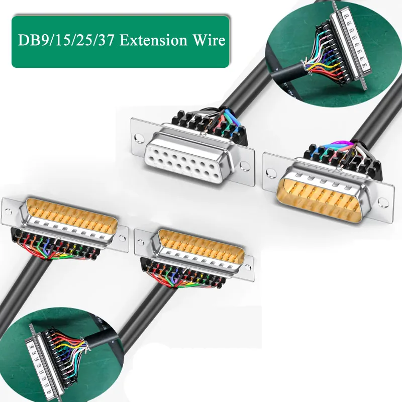 DB25 DB9 DB15 DB37 Male to Female Extension Line 9Pin 15Pin 25Pin Connection Cable Soldering Line RS232 Serial Port Wire
DB25 DB9 DB15 DB37 Male to Female Extension Line 9Pin 15Pin 25Pin Connection Cable Soldering Line RS232 Serial Port Wire