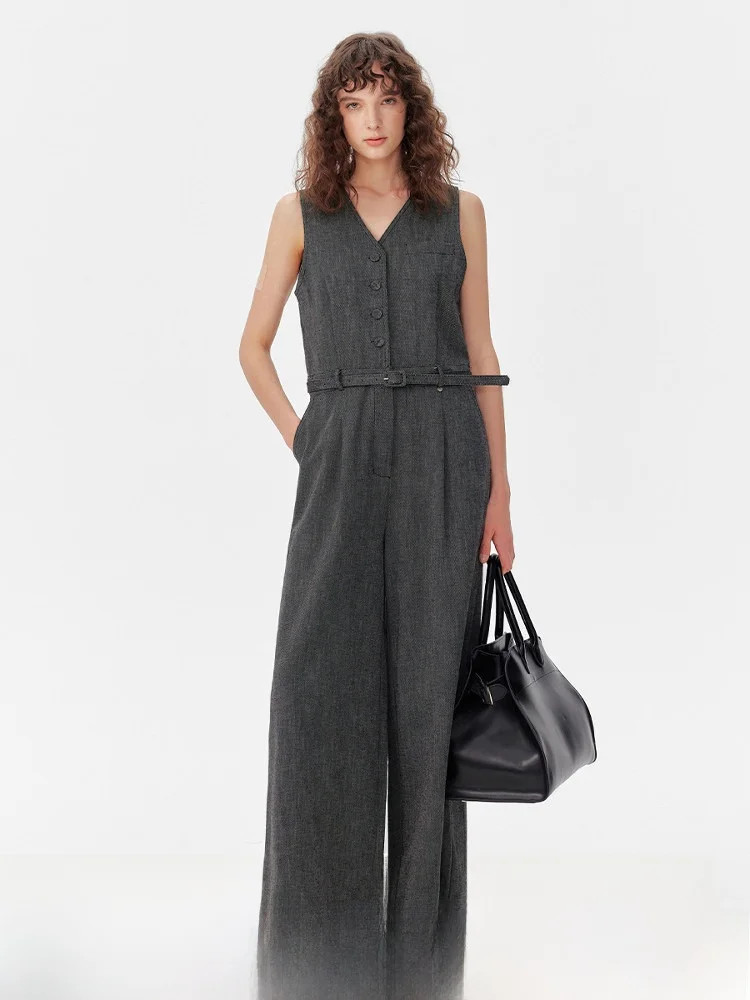 Женский комбинезон с V-образным вырезом и завышенной талией, длинные брюки, цельный костюм
Женский комбинезон с V-образным вырезом и завышенной талией, длинные брюки, цельный костюм