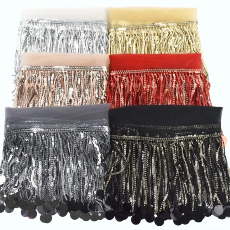 1-3Yards 16cm/6.3inch Sequin Tassel Fringes for Latin Dance Costumes Lace Trim DIY Home Decorative Garment Sewing Accessories
1-3Yards 16cm/6.3inch Sequin Tassel Fringes for Latin Dance Costumes Lace Trim DIY Home Decorative Garment Sewing Accessories